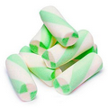 Jumbo Marshmallow Twists - Green & White in clear cello bag with Header Card